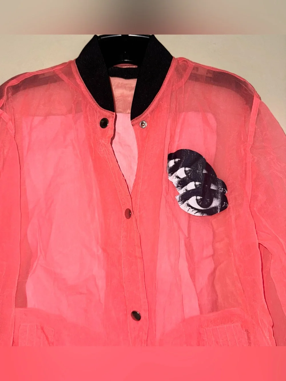 DIESEL G-CLAY JACKET OOSEZN-OBAYF-3AX IN PINK Organza Nylon Size S